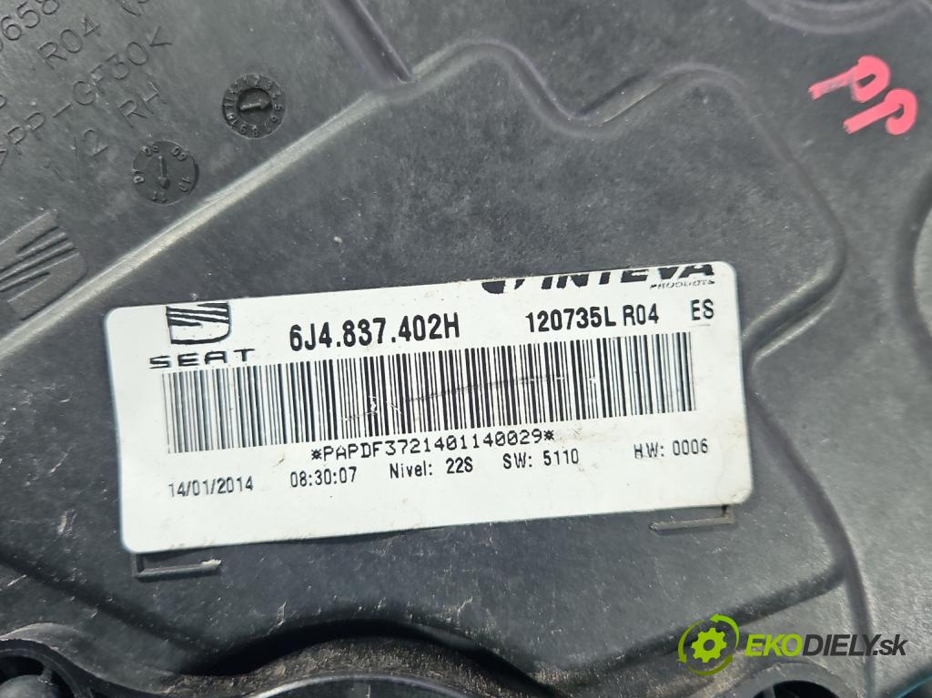 Seat Ibiza IV 6J 2008-2017 1.2 MPI 12V 69KM manual 51 kW 1198 cm3 5- mechanismus stahování přední pravý 6R0959802AQ