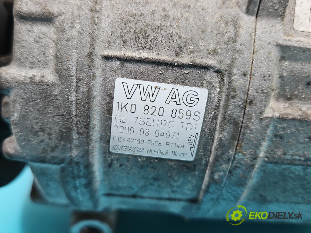 Seat Leon II 2005-2012 1.6 SR 102 HP manual 75 kW 1595 cm3 5- Kompresor: klimatizácie 1K0820859S (Kompresor klimatizácie)
