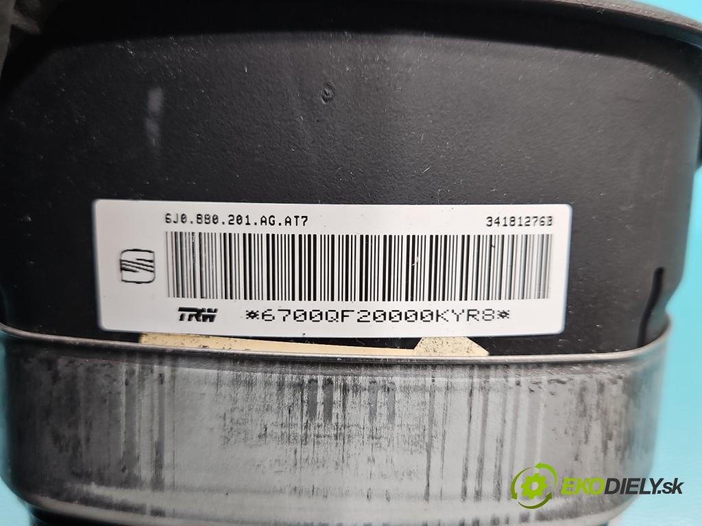 Seat Ibiza IV 6J 2008-2017 1.2 MPI 12V 69KM manual 51 kW 1198 cm3 5- airbag vzduch: Řidiči: 6J0880201AG (Airbag)