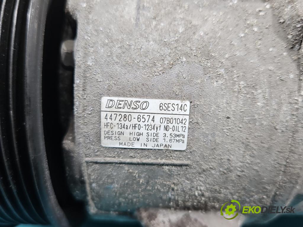 Toyota Auris II 2012-2018 1.6 16V 132  HP manual 97 kW 1598 cm3 5- Kompresor: klimatizácie 447280-6574 (Kompresor klimatizácie)