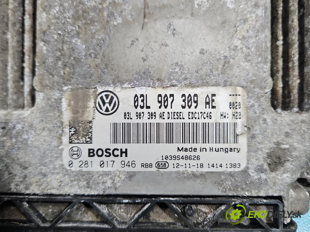 Vw Passat B7 2010-2014 2.0 tdi 140 HP manual 103 kW 1968 cm3 5- riadiaca jednotka motora 03L907309AE