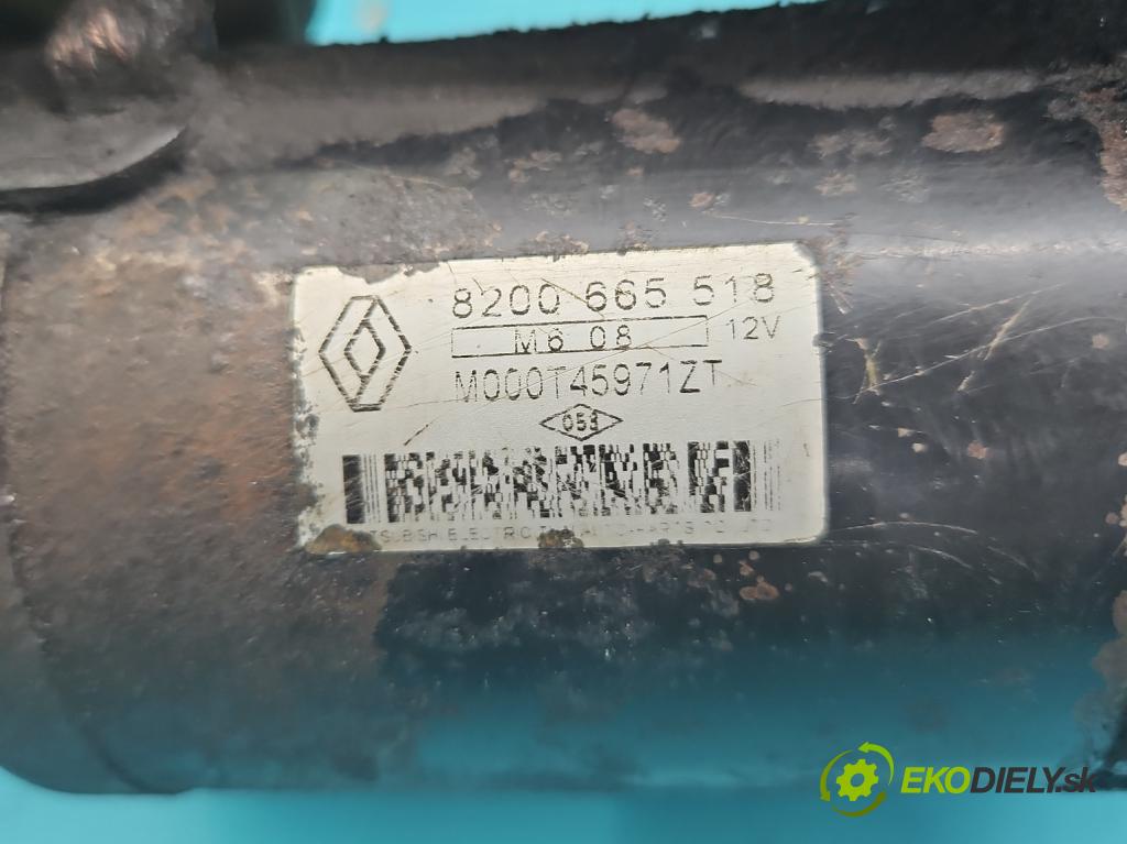 Renault Scenic II 2003-2009 1.6 16V 111KM manual 82 kW 1598 cm3 5- štartér 8200665518 (Štartér)