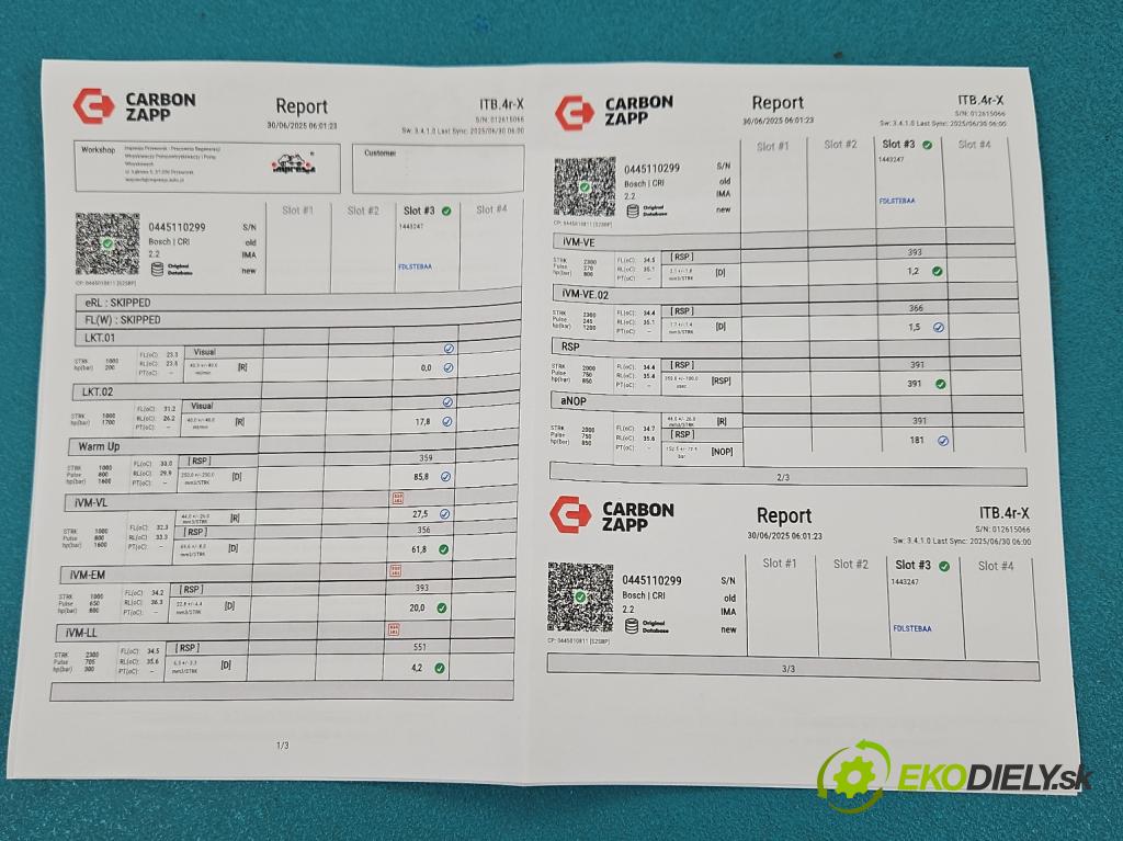 Fiat Doblo II 2010- 2.0 jtd 135 HP manual 99 kW 1956 cm3 5- vstrek 0445110299 (Vstrekovač paliva)