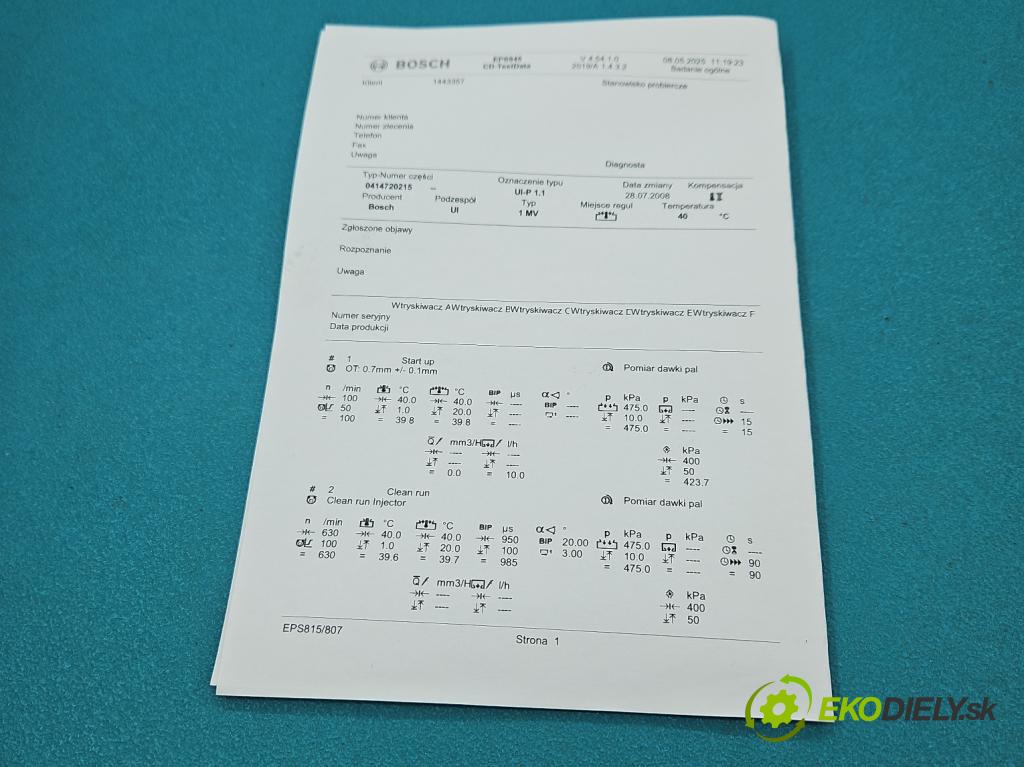 Vw Passat B6 2005-2010 1.9 tdi 105 hp manual 77 kW 1896 cm3 4- vstřikovací čerpadlo 0414720215 (Vstřikovače)