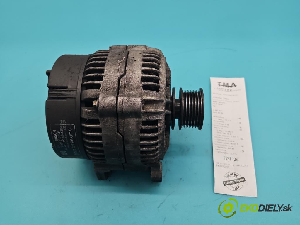 Audi 80 B4 1991-1994 1.9 tdi 90 HP manual 66 kW 1896 cm3 4- Alternator 0123510008 (Alternátor)