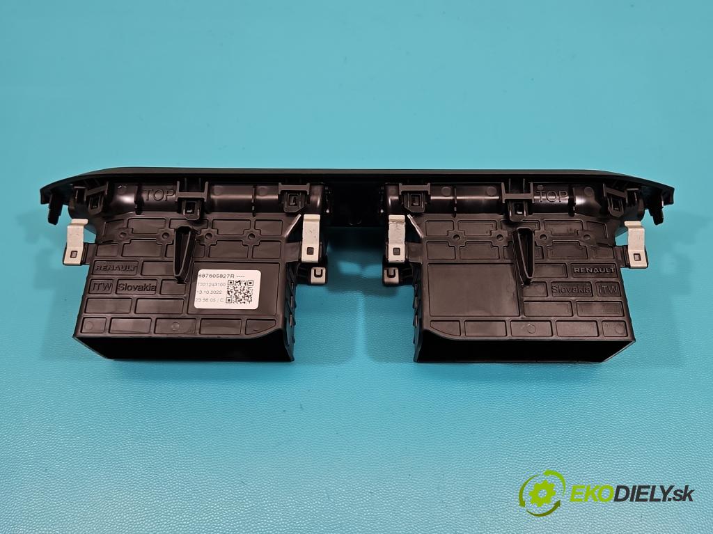 Dacia Sandero III 2020- 1.0 SCe: 91 KM manual 67 kW 999 cm3 5- Mřížka: kúrenia stredová 687605827R (Mriežka kúrenia (fukár))