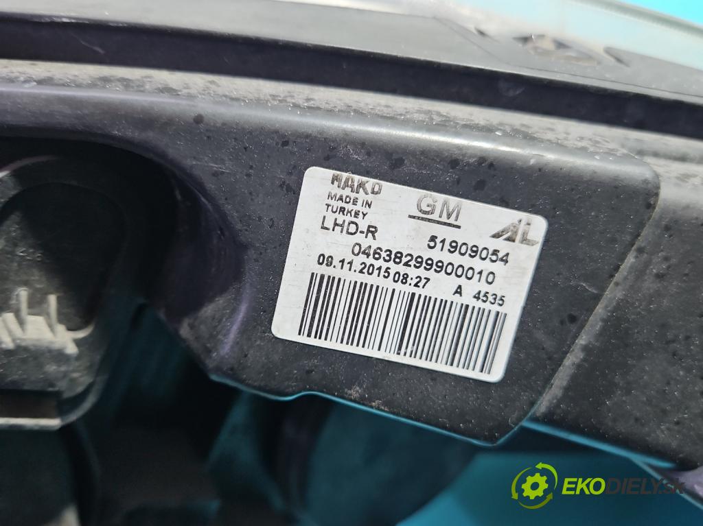 Opel Combo D 2011-2018 1.3 cdti 90 HP manual 66 kW 1251 cm3 5- Reflektor: pravý 51909054 (Svetlo predné pravé)