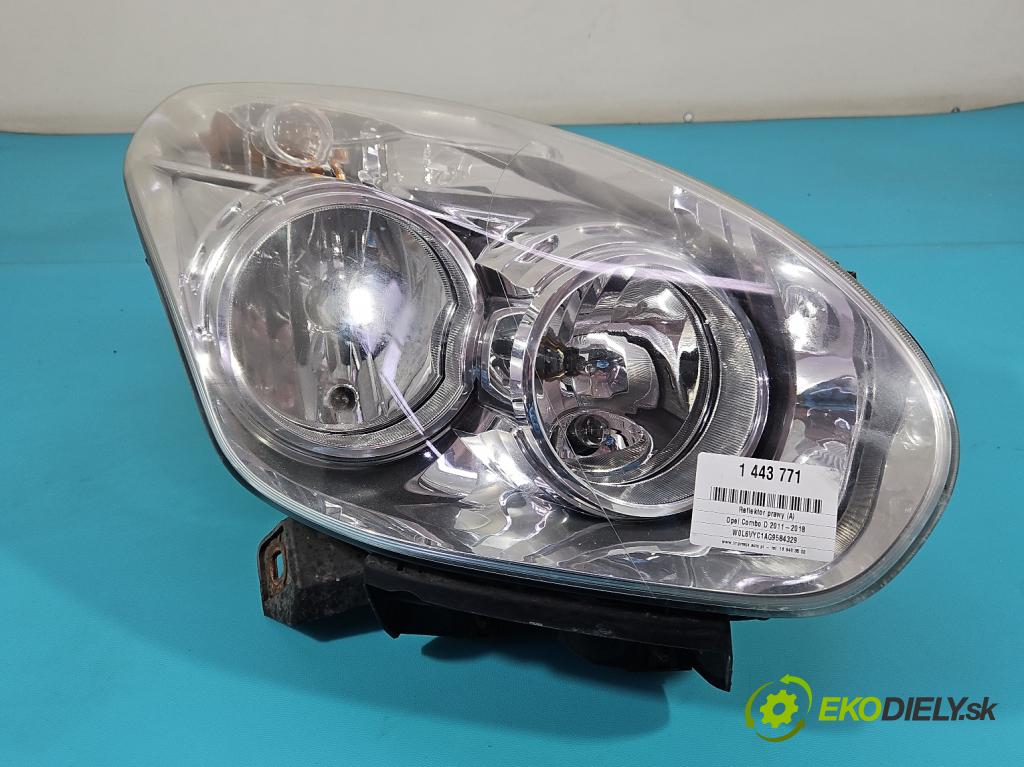 Opel Combo D 2011-2018 1.3 cdti 90 HP manual 66 kW 1251 cm3 5- Reflektor: pravý 51909054 (Svetlo predné pravé)
