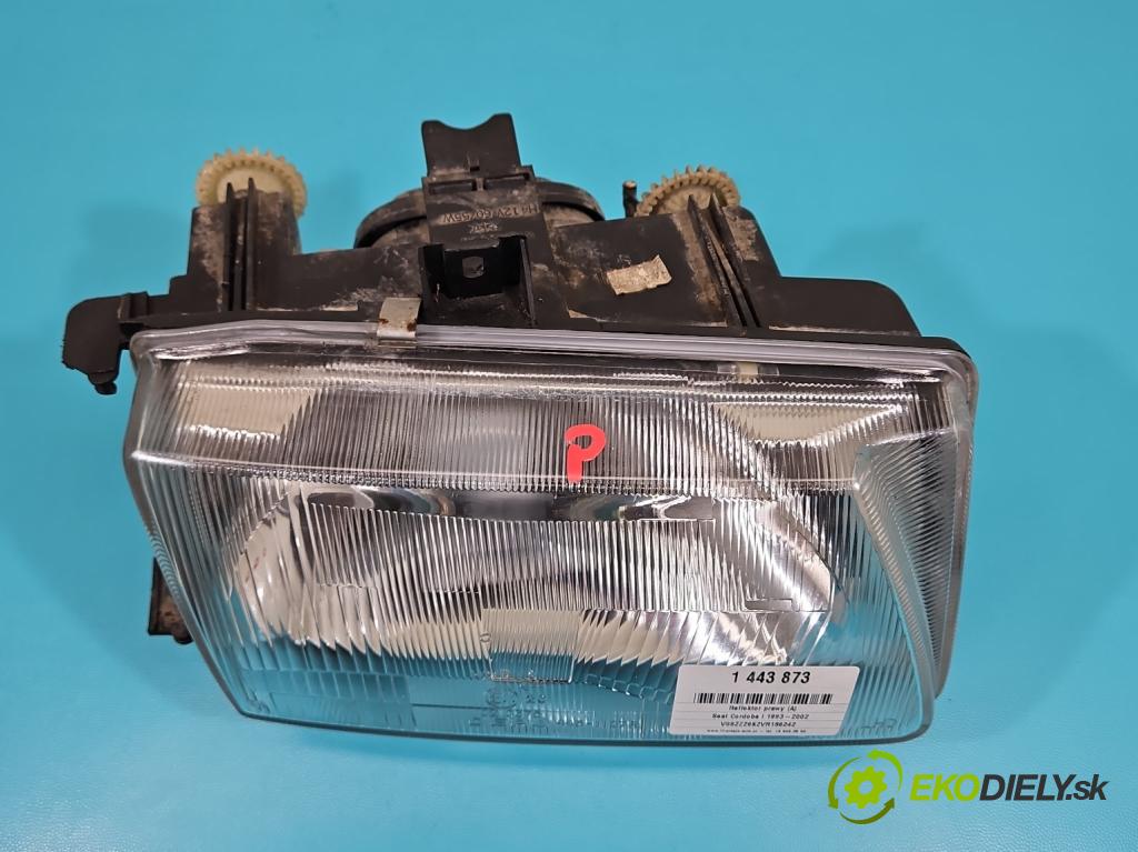 Seat Cordoba I 1993-2002 1.4 8V 60 HP manual 44 kW 1391 cm3 4- Reflektor: pravý  (Svetlo predné pravé)