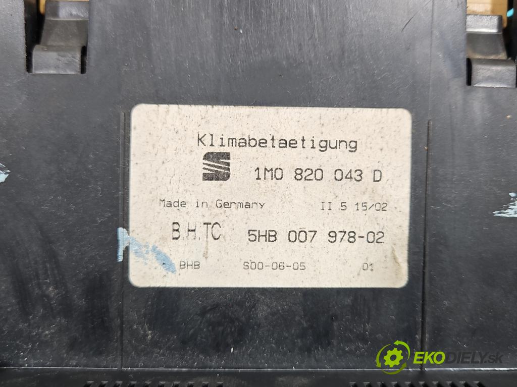 Seat Toledo II 1998-2004 1.9 tdi 150 HP manual 110 kW 1896 cm3 4- panel kúrenia 1M0820043D