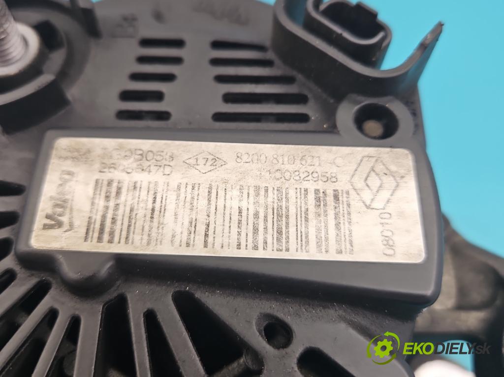 Dacia Duster I 2010-2018 1.6 16V 105 HP manual 77 kW 1598 cm3 5- Alternator 8200810621C (Alternátor)