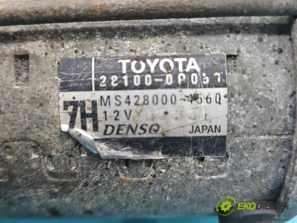 Toyota Yaris II 2005-2011 1.0 vvti 69KM manual 51 kW 998 cm3 5- štartér 28100-00050 (Štartér)