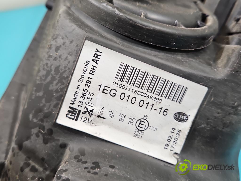 Opel Astra IV 2009-2015 1.6 16V 116 HP manual 85 kW 1598 cm3 5- Reflektor: pravý 13365291 (Svetlo predné pravé)