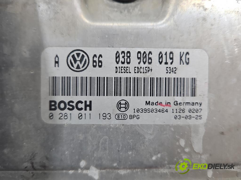 Seat Toledo II 1998-2004 1.9 tdi 150 HP manual 110 kW 1896 cm3 4- riadiaca jednotka motora 038906019KG
