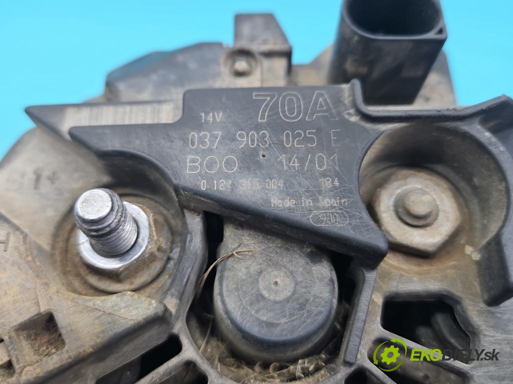 Skoda Octavia I 1996-2010 1.6 8V 75 HP manual 55 kW 1598 cm3 5- Alternator 037903025E (Alternátor)
