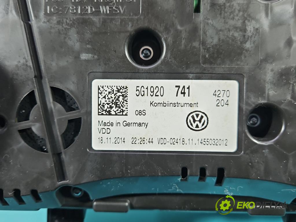 Vw Golf VII 2012-2020 1.6 tdi 110 HP manual 81 kW 1598 cm3 5- prístrojovka/ budíky 5G1920741 (Prístrojová doska, displej)