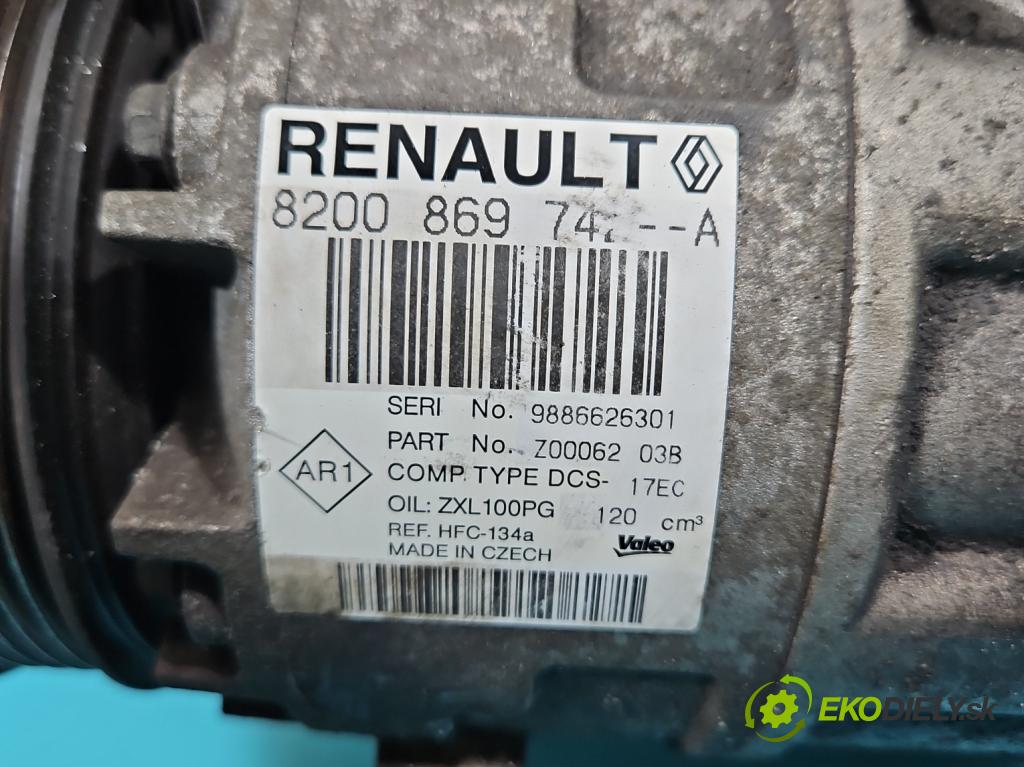 Renault Megane III 2008-2016 2.0 16V 140 HP automatic 103 kW 1997 cm3 5- Kompresor: klimatizácie 8200869742-A (Kompresor klimatizácie)