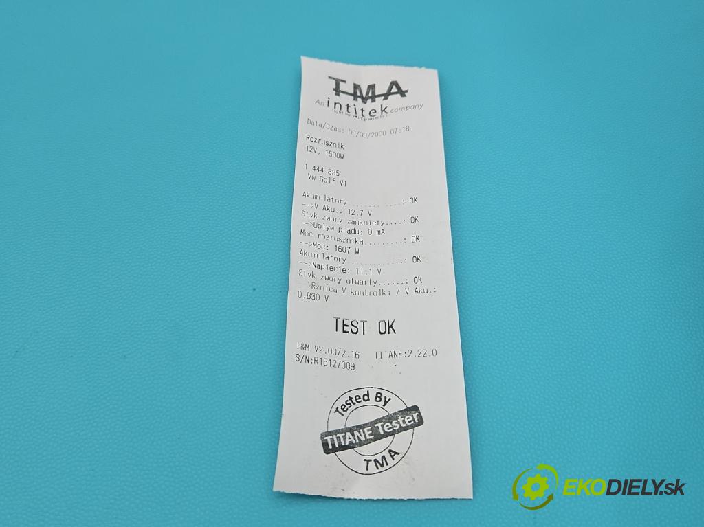 Vw Golf VI 2008-2013 1.6 tdi 105 HP manual 77 kW 1598 cm3 5- štartér 0001153007 (Štartér)