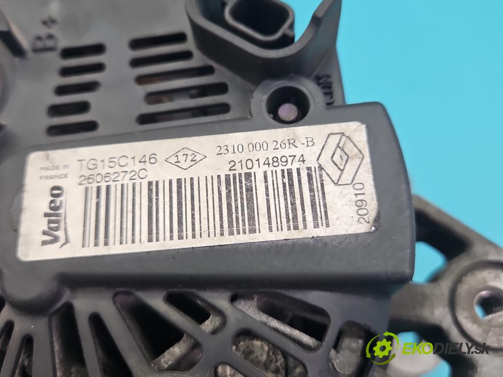 Renault Megane III 2008-2016 1.5 dci 106 HP manual 78 kW 1461 cm3 5- Alternator 231000026R (Alternátor)