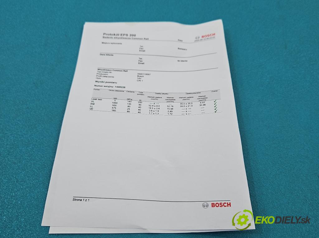 Peugeot 807 2002-2014 2.0 hdi 109 HP manual 80 kW 1997 cm3 5- vstrek 0445110057 (Vstrekovač paliva)