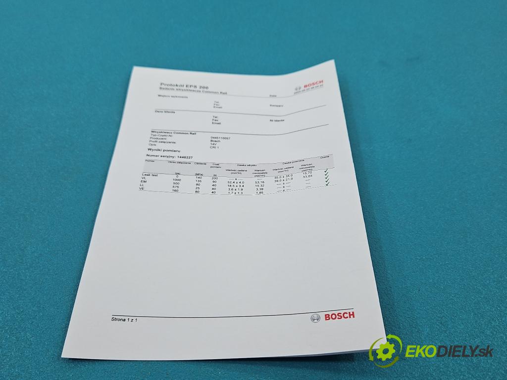 Peugeot 807 2002-2014 2.0 hdi 109 HP manual 80 kW 1997 cm3 5- vstrek 0445110057 (Vstrekovač paliva)