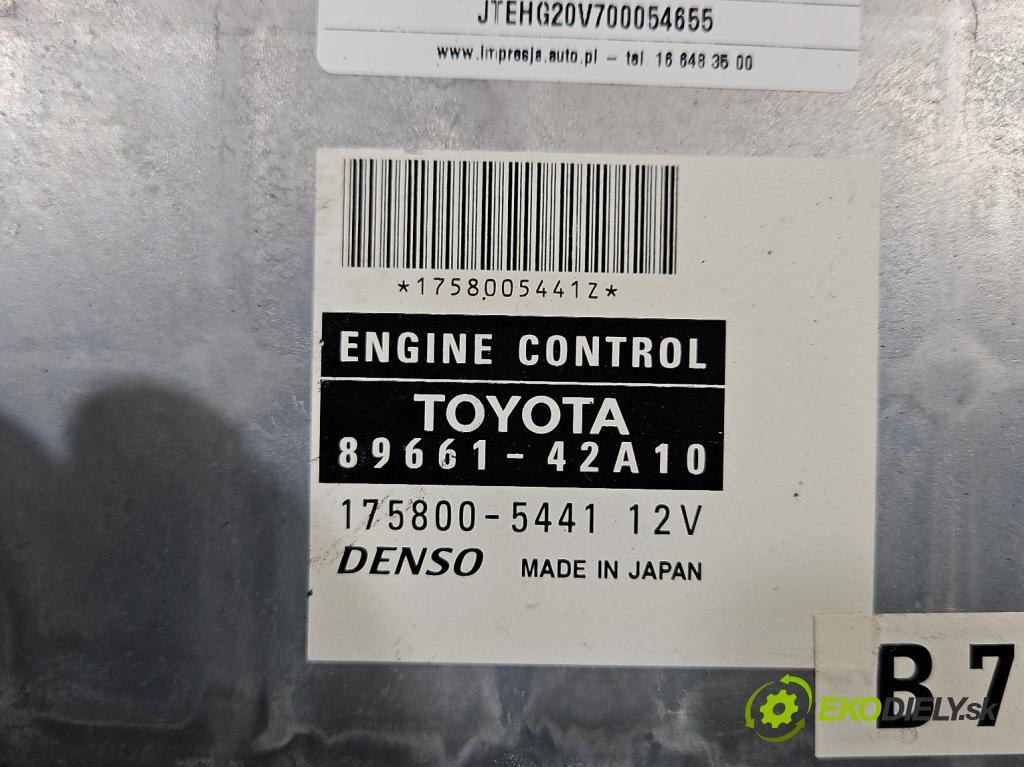 Toyota Rav4 II 2000-2005 2.0 D4D 116 HP manual 85 kW 1995 cm3 5- riadiaca jednotka motora 89661-42A10