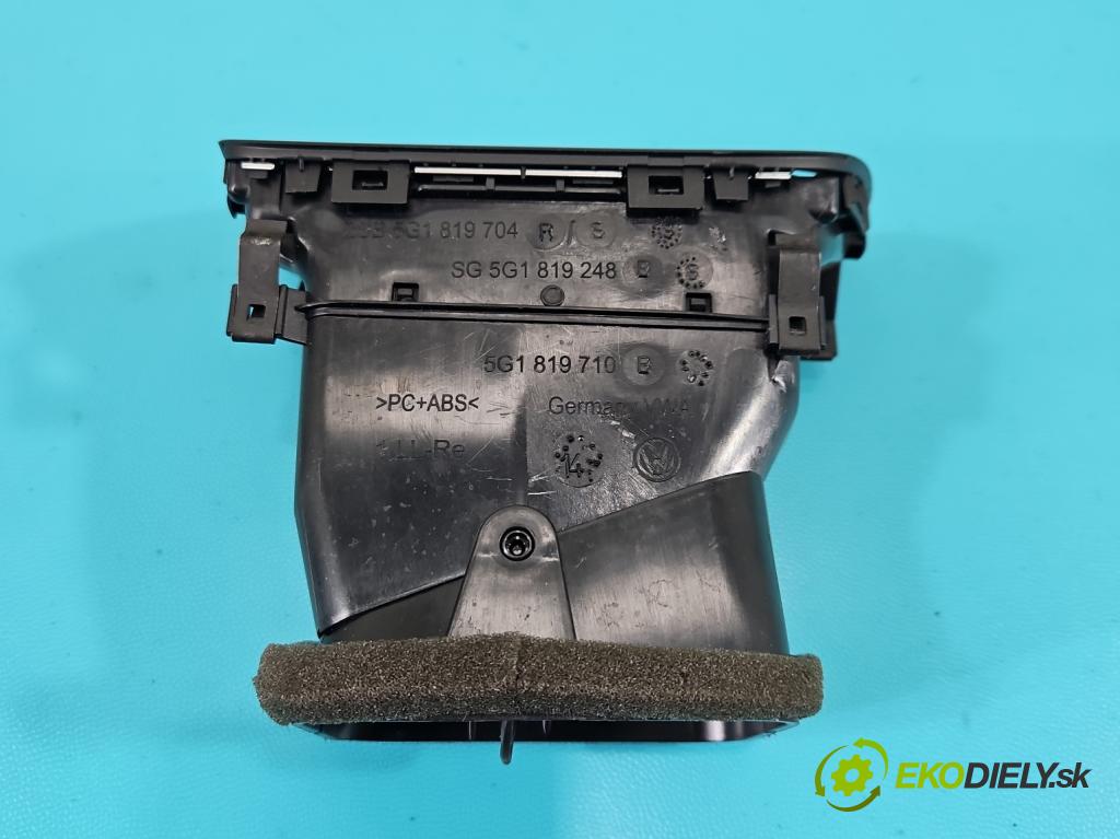 Vw Golf VII 2012-2020 1.6 tdi 110 HP manual 81 kW 1598 cm3 5- Mřížka: kúrenia stredová 5G1819743 (Mriežka kúrenia (fukár))