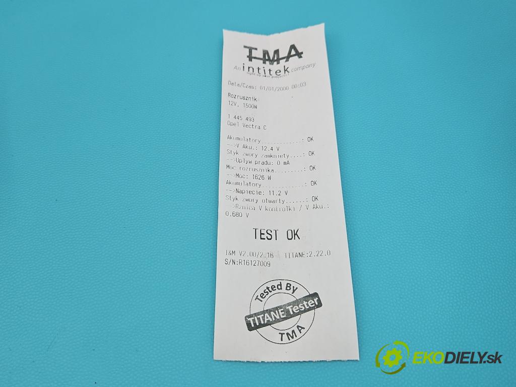 Opel Vectra C 2002-2008 1.9 cdti 150 hp manual 110 kW 1910 cm3 5- startér: M001T30171 (Startéry)