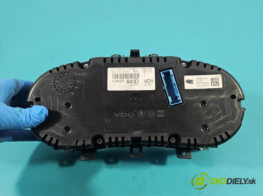 Skoda Rapid 2012-2019 1.2 TSI 86 HP manual 63 kW 1197 cm3 5- prístrojovka/ budíky 5JA920840D (Prístrojová doska, displej)