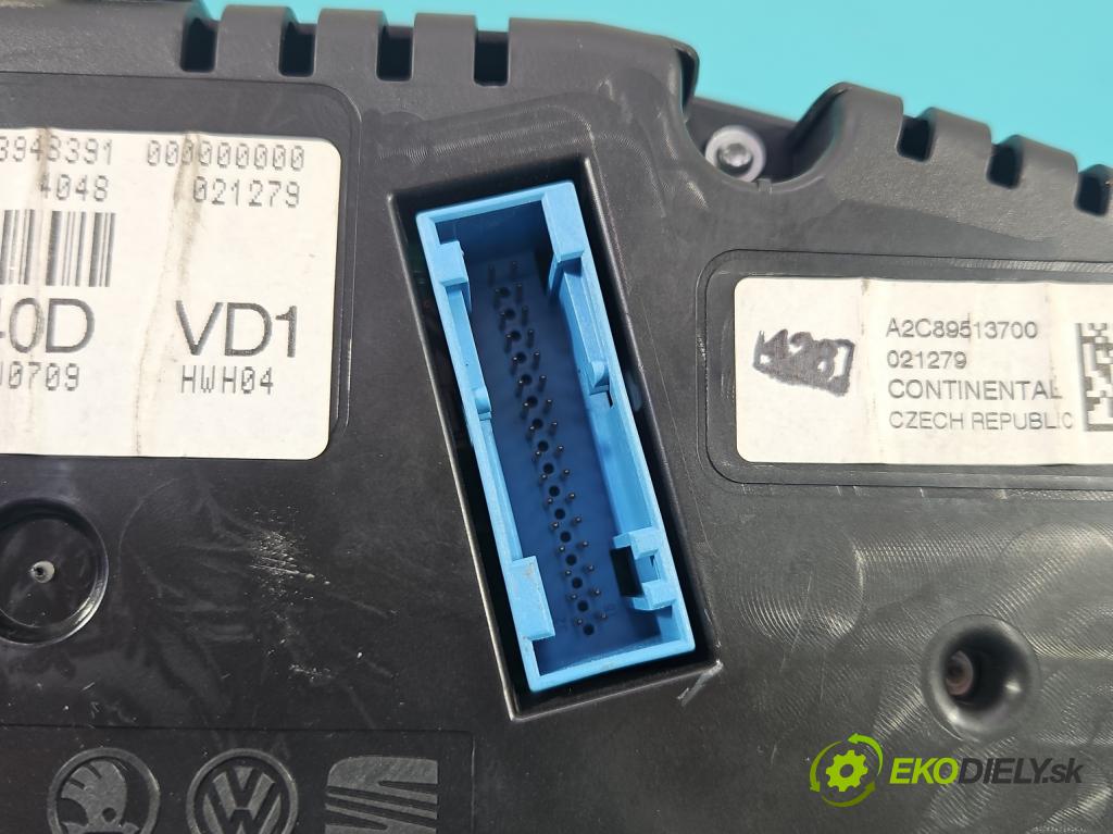 Skoda Rapid 2012-2019 1.2 TSI 86 HP manual 63 kW 1197 cm3 5- prístrojovka/ budíky 5JA920840D (Prístrojová doska, displej)