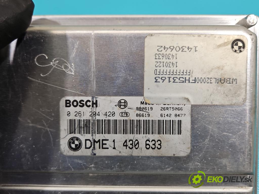 Bmw 3 E46 1998-2007 1.9 118 hp manual 87 kW 1895 cm3 4- řídící jednotka motoru 0261204420