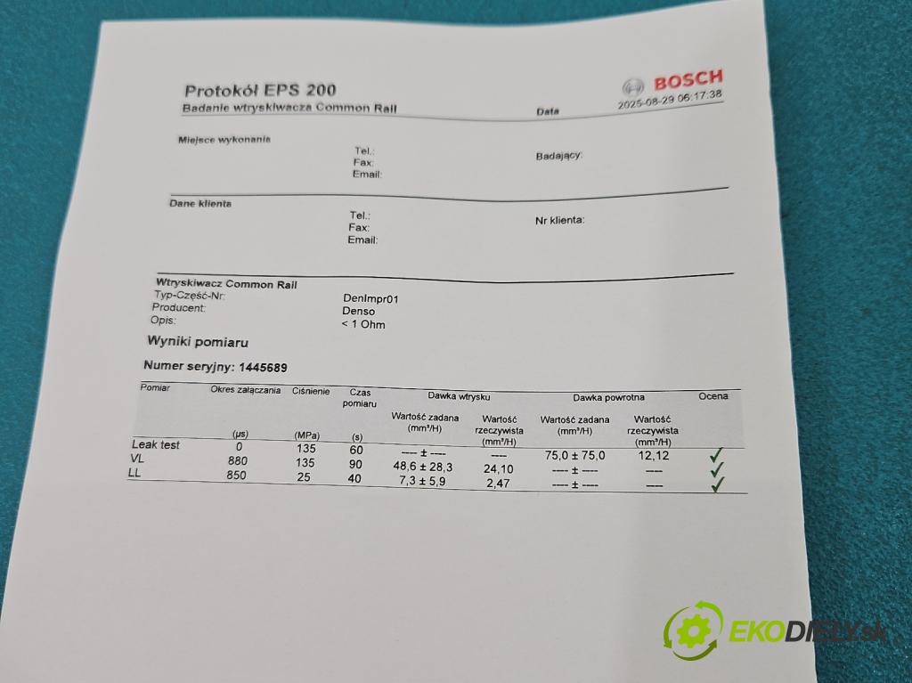 Toyota Corolla E12 2001-2009 2.0 D4D 110 HP manual 81 kW 1995 cm3 3- vstrek 23670-27030 (Vstrekovač paliva)