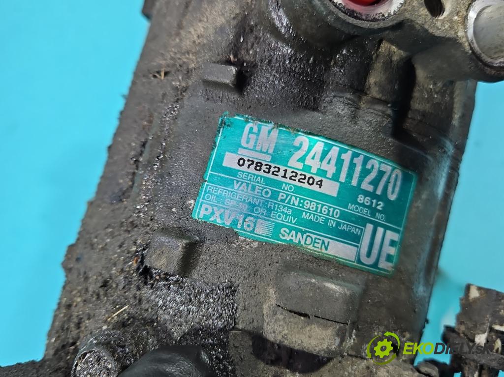 Opel Vectra C 2002-2008 1.8 16V 122 HP manual 90 kW 1796 cm3 4- Kompresor: klimatizácie 24411270 (Kompresor klimatizácie)