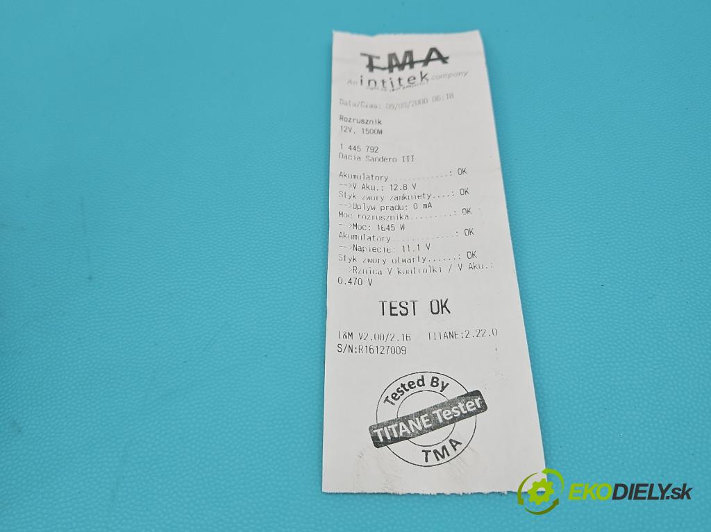 Dacia Sandero III 2020- 1.0 SCe: 91 KM manual 67 kW 999 cm3 5- štartér 233008820R (Štartér)