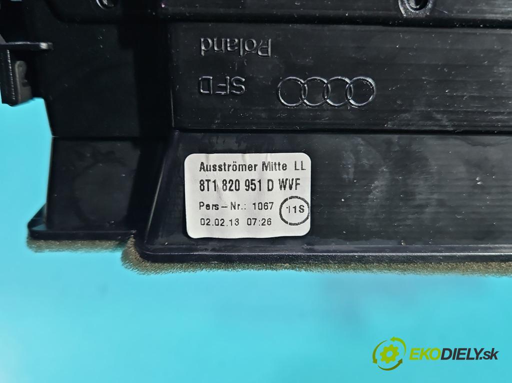 Audi A4 B8 2007-2015 1.8 TFSI 170 HP manual 125 kW 1798 cm3 4- Mřížka: kúrenia stredová 8T1820951D (Mriežka kúrenia (fukár))