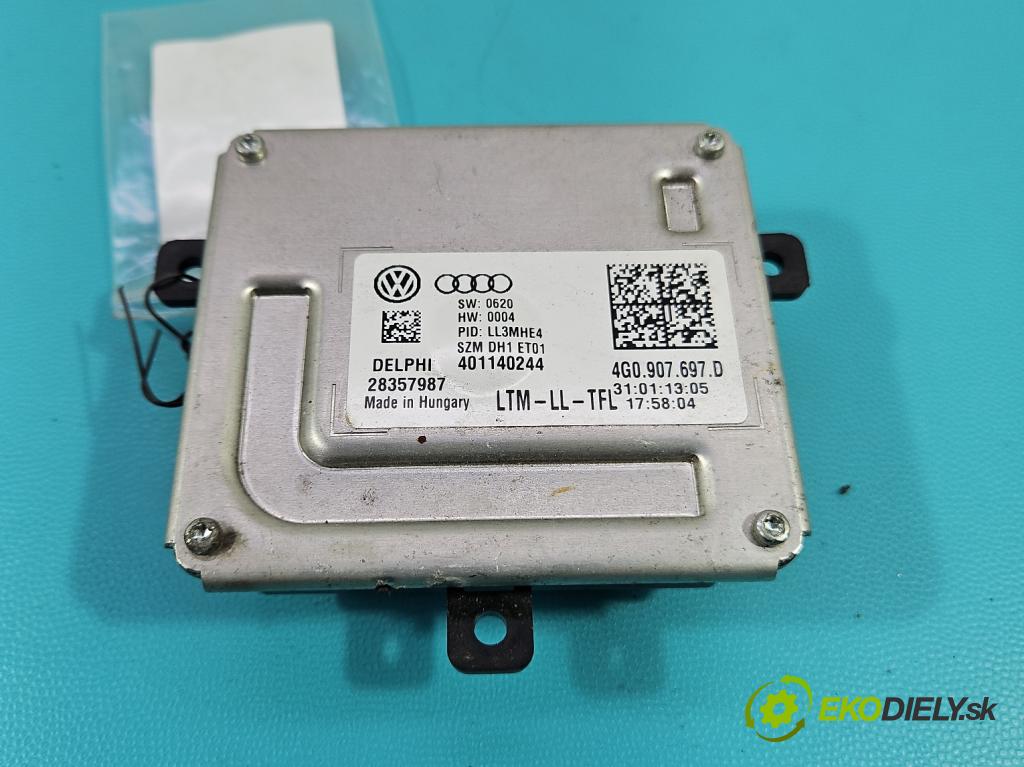 Audi A4 B8 2007-2015 1.8 TFSI 170 HP manual 125 kW 1798 cm3 4- střídač: xenon 4G0907697D (Riadiaca jednotka xenónu)