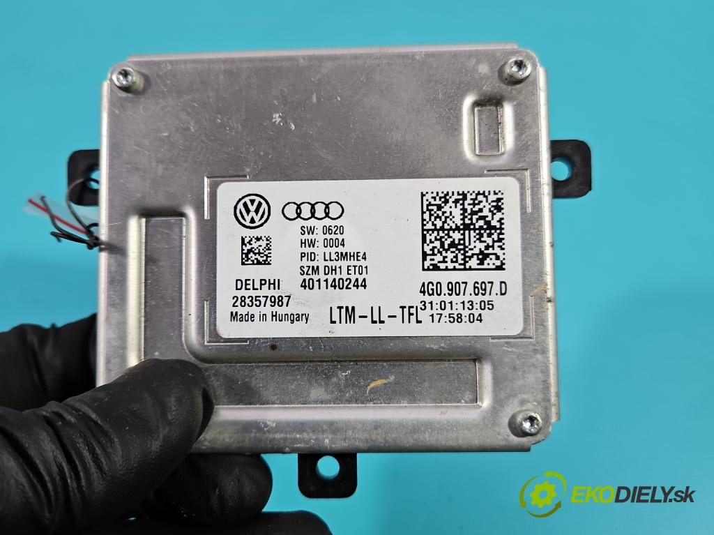 Audi A4 B8 2007-2015 1.8 TFSI 170 HP manual 125 kW 1798 cm3 4- střídač: xenon 4G0907697D (Riadiaca jednotka xenónu)