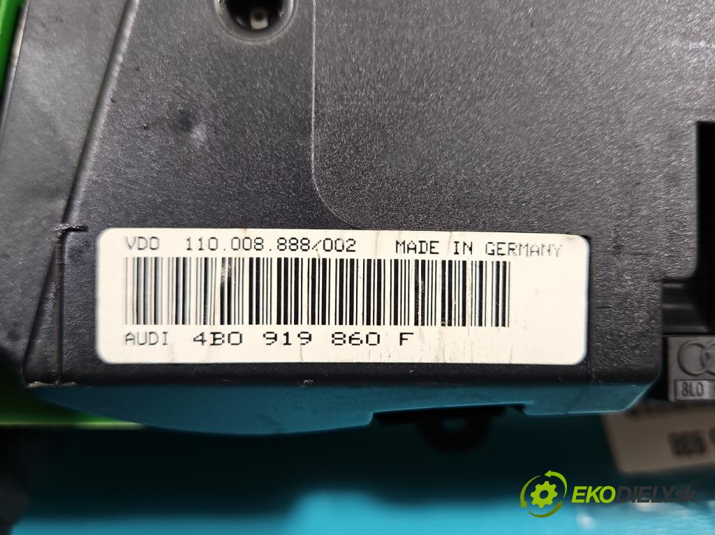 Audi A6 C5 1997-2004 2.4 V6 165 hp manual 121 kW 2393 cm3 4- Přístrojová deska 4B0919860F (Přístrojové desky, displeje)