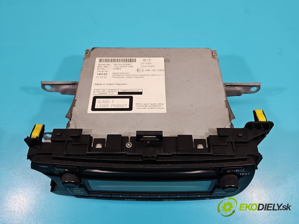 Toyota Yaris III 2011-2020 1.3 vvti 99 HP manual 73 kW 1329 cm3 5- Radio originál 86120-0D640