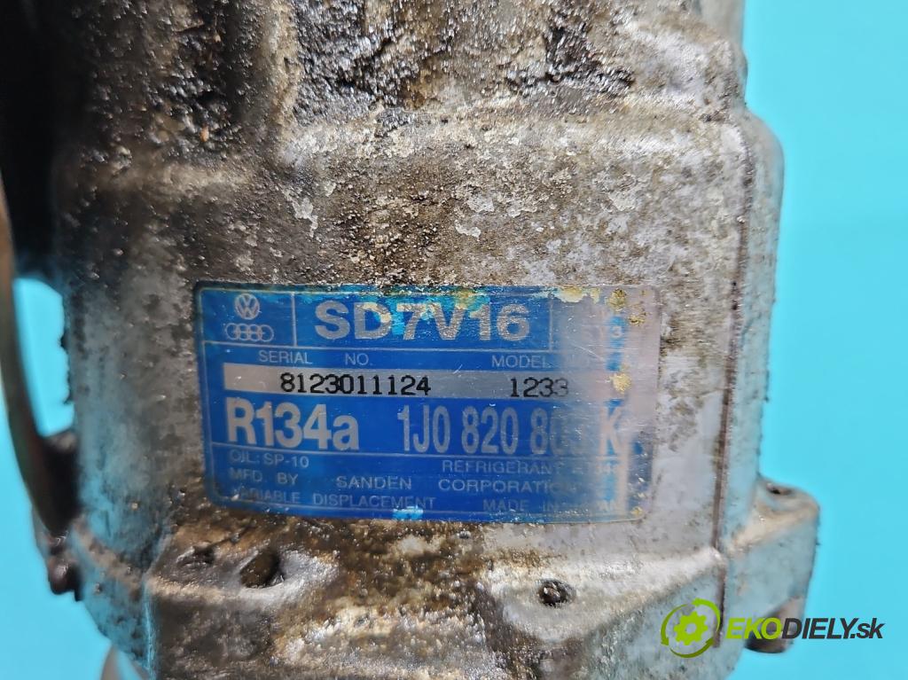Seat Leon I 1999-2005 1.6 16V 105 HP manual 77 kW 1598 cm3 5- Kompresor: klimatizácie 1J0820803K (Kompresor klimatizácie)