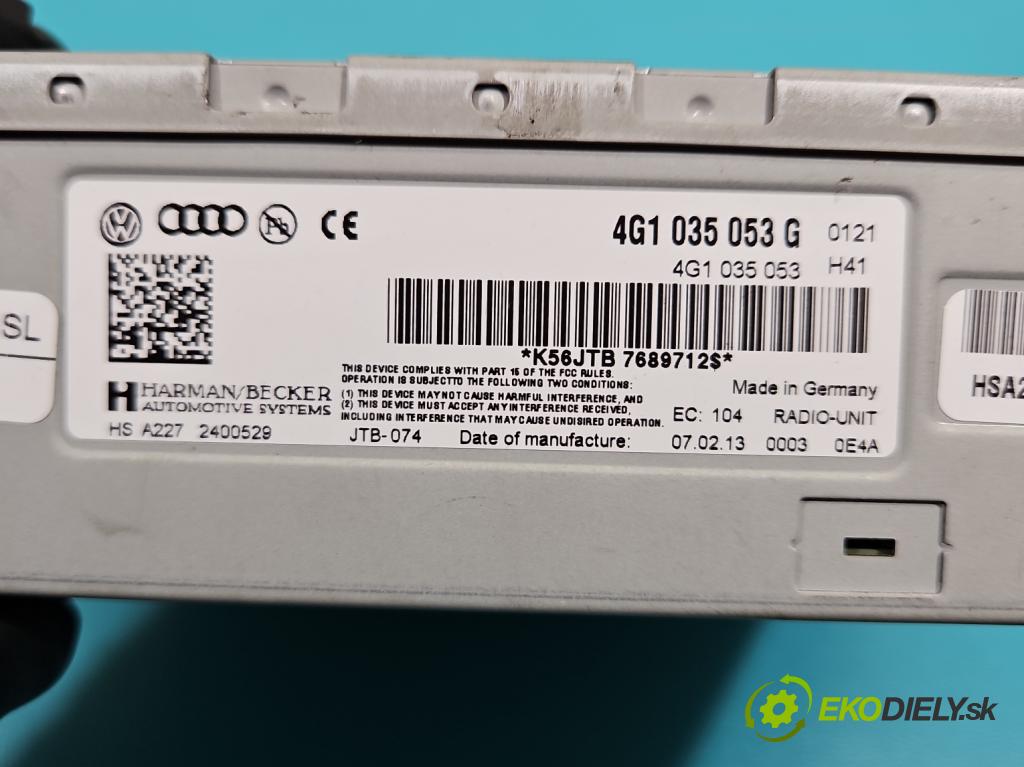 Audi A4 B8 2007-2015 1.8 TFSI 170 HP manual 125 kW 1798 cm3 4- Radio originál 4G1035053G