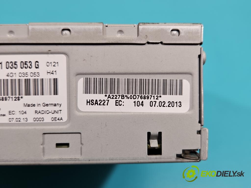 Audi A4 B8 2007-2015 1.8 TFSI 170 HP manual 125 kW 1798 cm3 4- Radio originál 4G1035053G