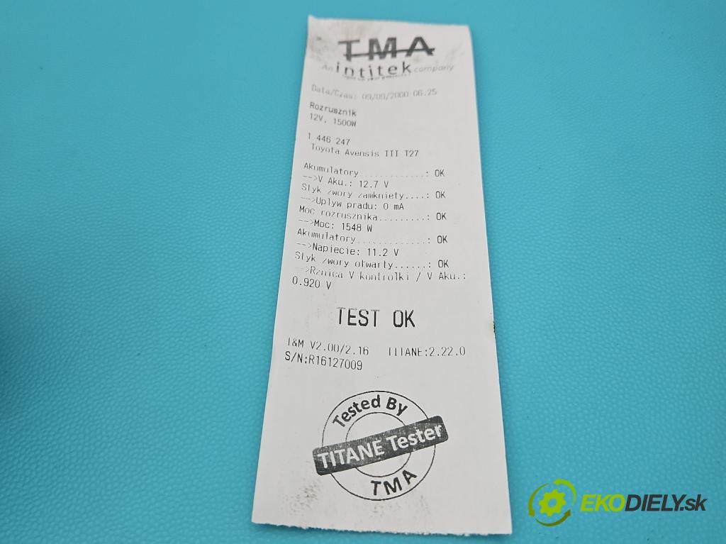 Toyota Avensis III T27 2009-2018 2.0 D4D 143 HP manual 105 kW 1995 cm3 5- štartér 0001138064 (Štartér)