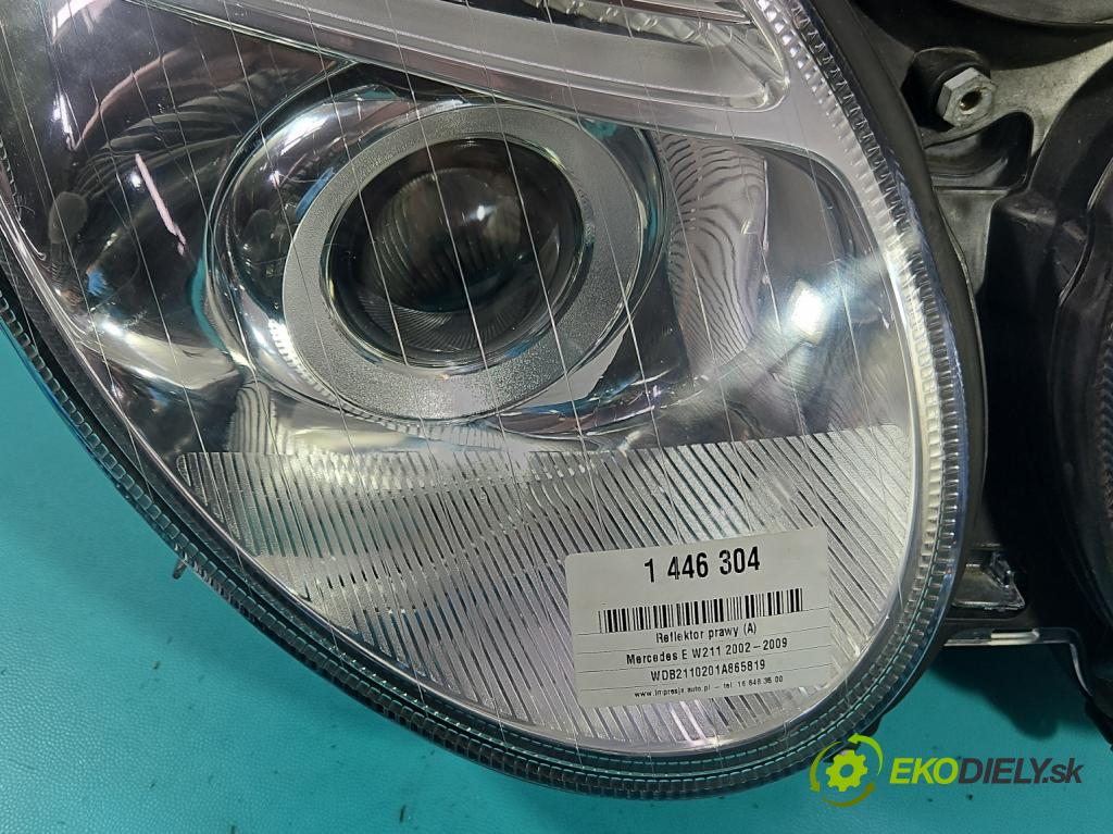 Mercedes E W211 2002-2009 3.0 V6 CDI 190 HP automatic 140 kW 2987 cm3 4- Reflektor: pravý  (Svetlo predné pravé)