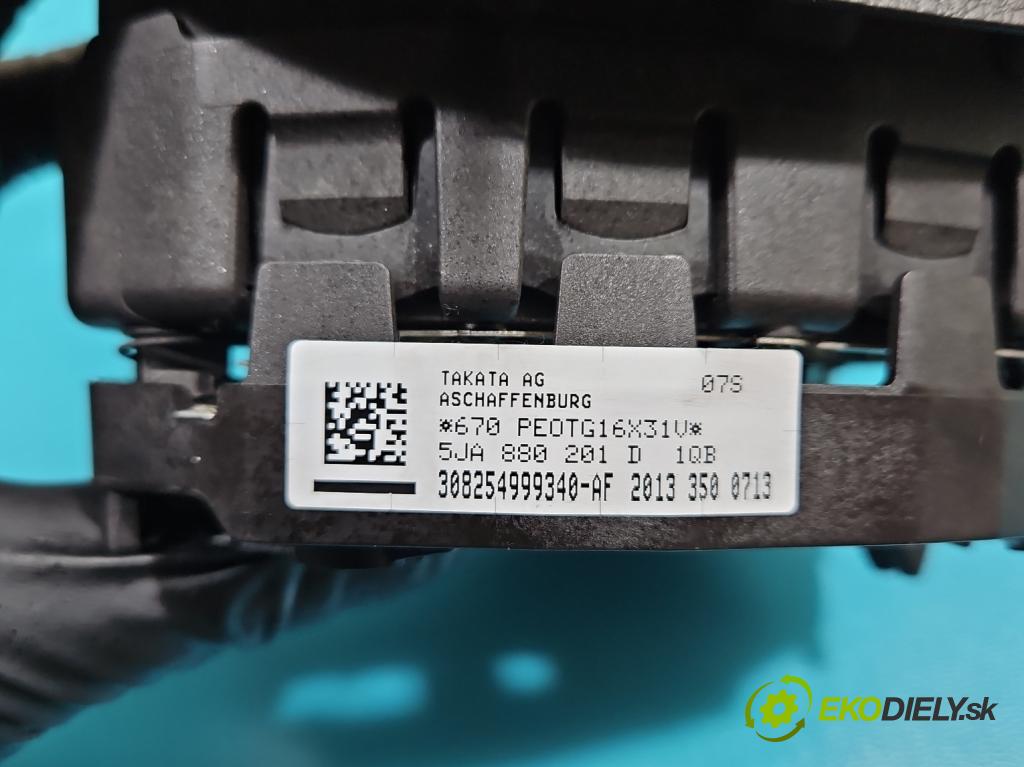 Skoda Rapid 2012-2019 1.2 TSI 86 HP manual 63 kW 1197 cm3 5- airbag vzduch: Řidiči: 5JA880201D (Airbag)