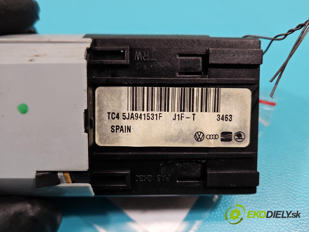 Skoda Rapid 2012-2019 1.2 TSI 86 HP manual 63 kW 1197 cm3 5- prepínač světla: na doska: 5JA941531F