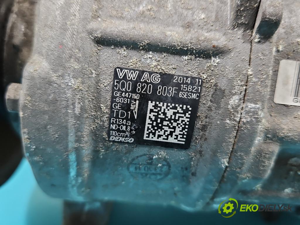 Vw Golf VII 2012-2020 1.6 tdi 110 HP manual 81 kW 1598 cm3 5- Kompresor: klimatizácie 5Q0820803F (Kompresor klimatizácie)
