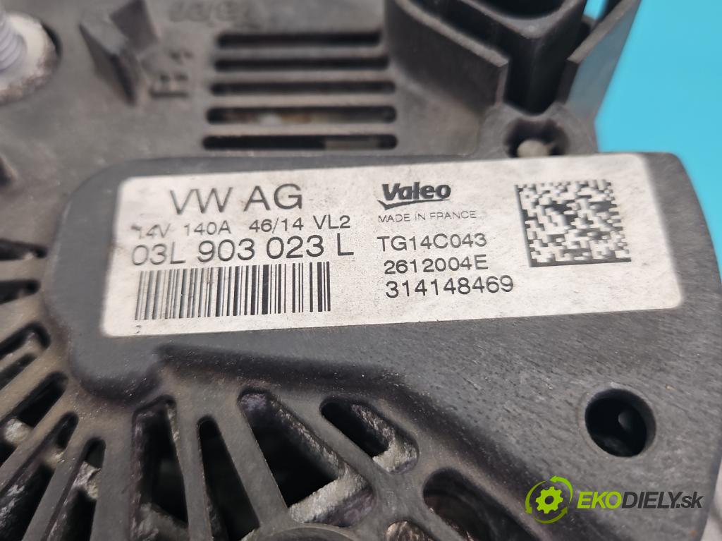 Vw Golf VII 2012-2020 1.6 tdi 110 HP manual 81 kW 1598 cm3 5- Alternator 03L903023L (Alternátor)