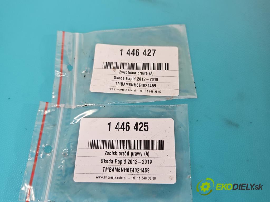 Skoda Rapid 2012-2019 1.2 TSI 86 HP manual 63 kW 1197 cm3 5- brzdič predné pravý  (Kľučka dverí ostatné)