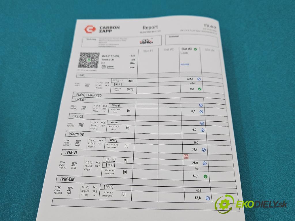 Renault Master III 2010-2024 2.3 dci 101 hp manual 74 kW 2299 cm3 5- vstřikovač 0445110634 (Vstřikovač paliva)